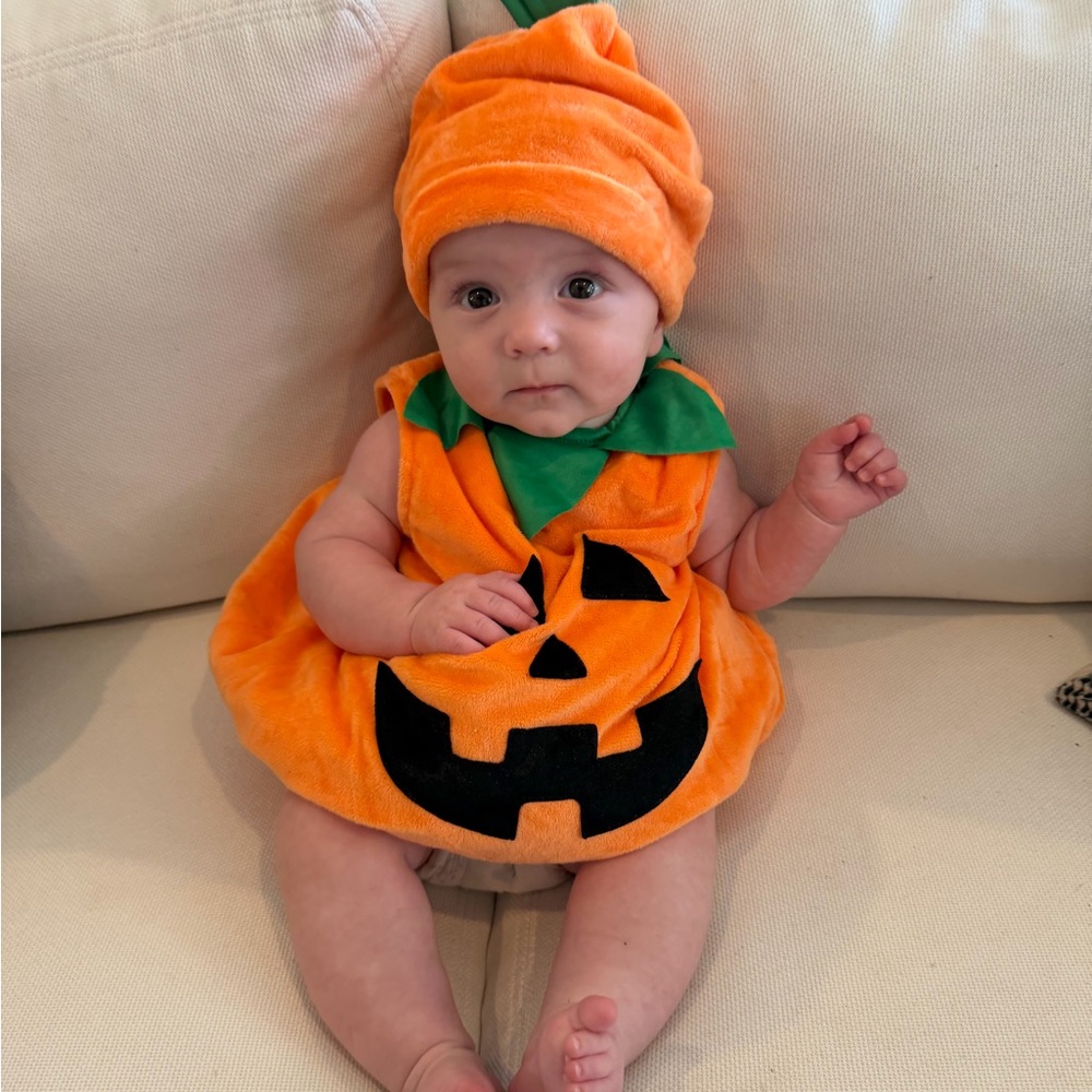 Spirit Pumpkin Infant Costume - Orange and Green